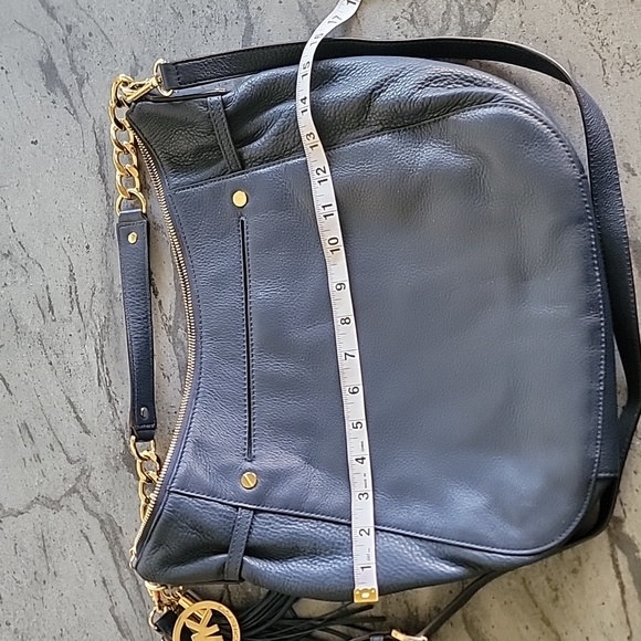 MICHAEL KORS Leather Large Megan Bag Navy Blue w/ Gold Tone Hardware NWOT - Picture 13 of 16